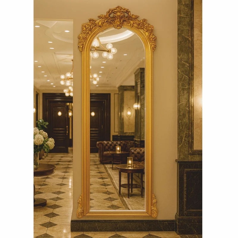 Casa Padrino Luxus Barock Spiegel Gold H. 180 cm - Barock Möbel - Made in Italy