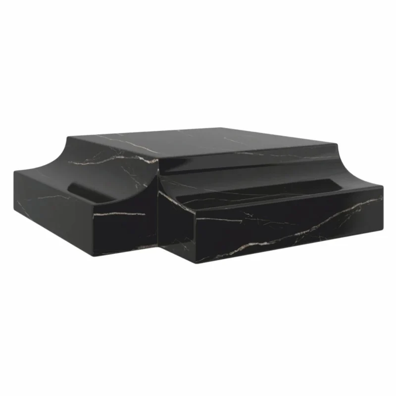 Casa Padrino Luxus Marmor Couchtisch Schwarz 109 cm - Wohnzimmer & Hotel Möbel