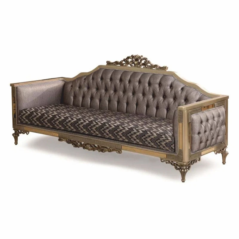 Casa Padrino Luxus Barockstil Wohnzimmer Möbel Set Grau / Gold - Barock Möbel