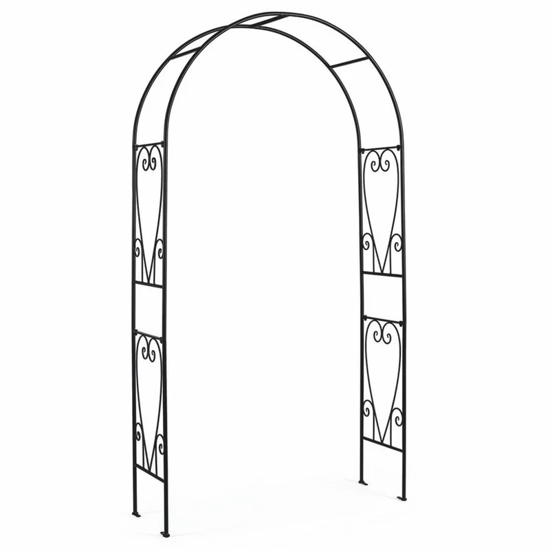 Casa Padrino Jugendstil Rosenbogen Schwarz H. 210 cm - Garten Deko Accessoires