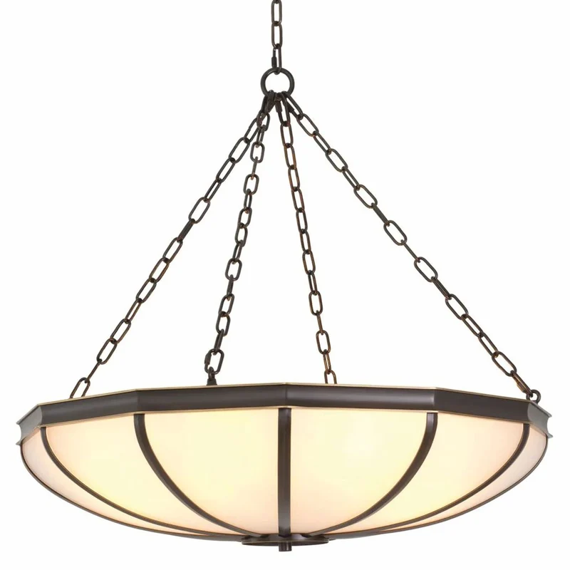 Casa Padrino Luxus Kronleuchter Bronze / Weiß 80 cm - Luxus Möbel - Luxus Interior
