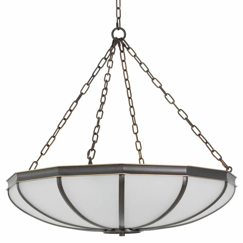 Casa Padrino Luxus Kronleuchter Bronze / Weiß 80 cm - Luxus Möbel - Luxus Interior