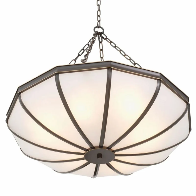 Casa Padrino Luxus Kronleuchter Bronze / Weiß 80 cm - Luxus Möbel - Luxus Interior