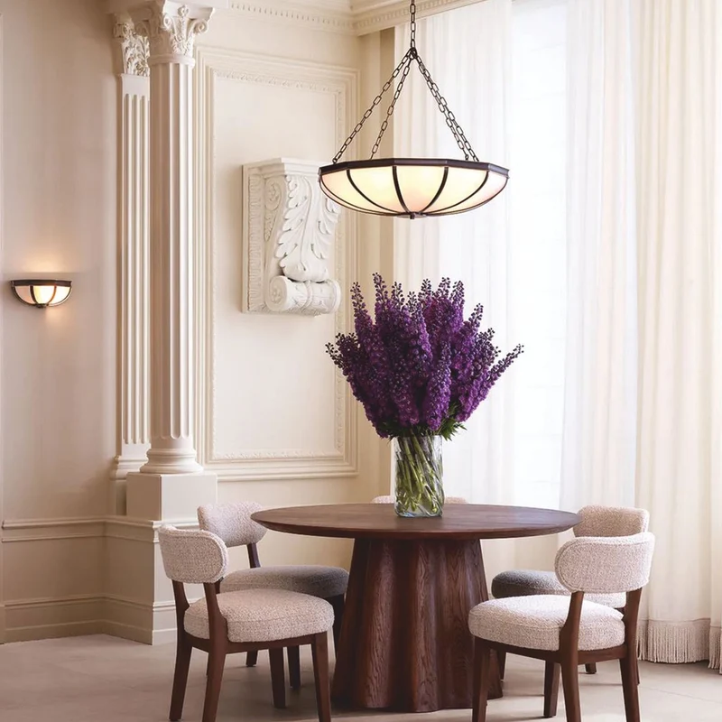 Casa Padrino Luxus Kronleuchter Bronze / Weiß 80 cm - Luxus Möbel - Luxus Interior