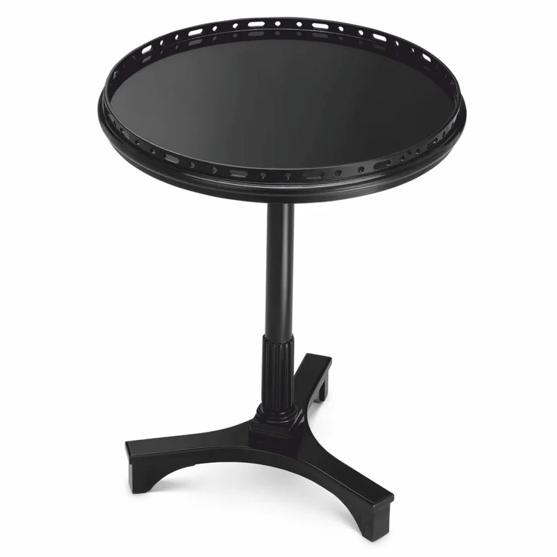 Casa Padrino Luxus Mahagoni Beistelltisch Schwarz H. 74,5 cm - Hotel Möbel