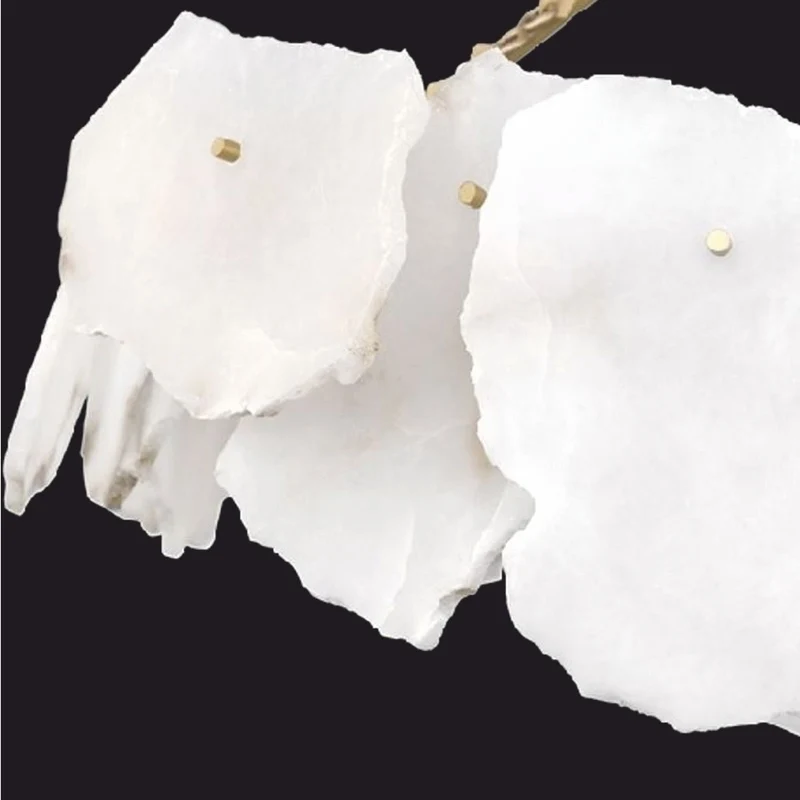 Casa Padrino Luxus Alabaster Kronleuchter Weiß / Messing Ø 80 cm - Luxus Interior