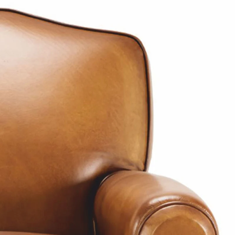 Casa Padrino Luxus Leder Sessel Braun / Schwarz - Luxus Echtleder Möbel