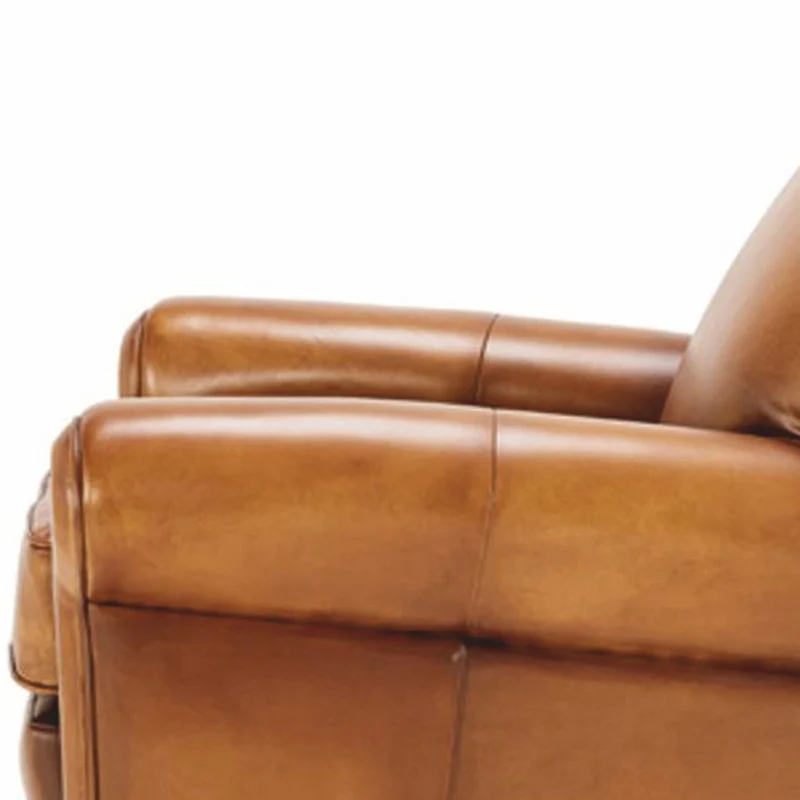 Casa Padrino Luxus Leder Sessel Braun / Schwarz - Luxus Echtleder Möbel