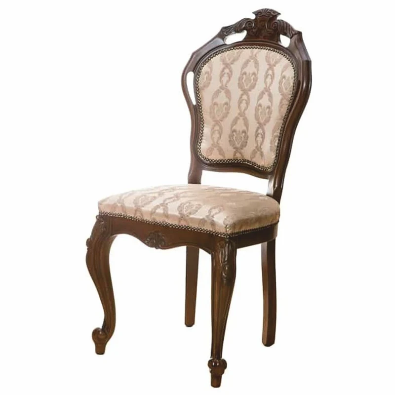 Casa Padrino Luxus Barock Esszimmer Stuhl Beige / Dunkelbraun H. 107 cm - Barock Möbel