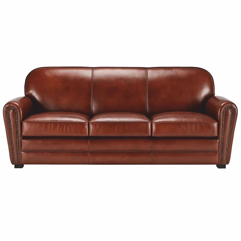 Casa Padrino Luxus Leder Sofa Braun / Schwarz 270 cm - Echtleder Möbel