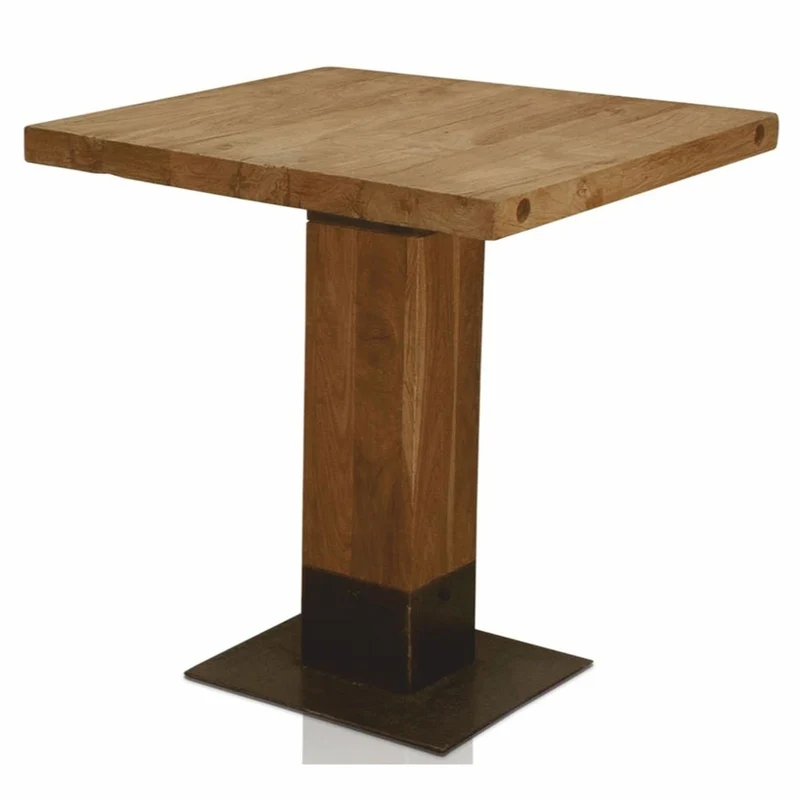 Casa Padrino Luxus Massivholz Esstisch Braun / Schwarz 70 x H. 77 cm - Esszimmer Möbel