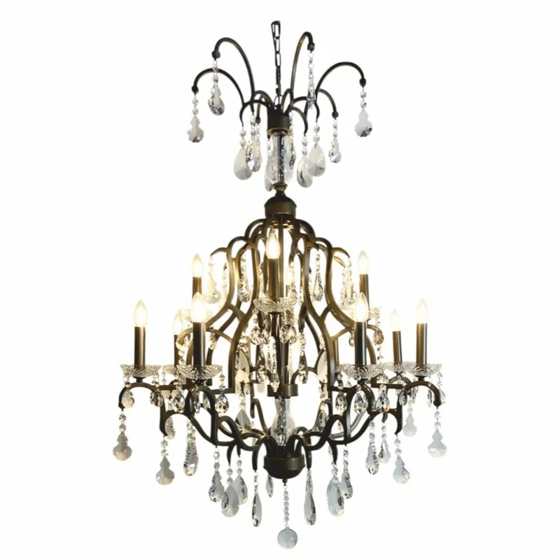 Casa Padrino Barock Kristall Kronleuchter Gold Ø 95 x H. 135 cm - Barock Leuchten