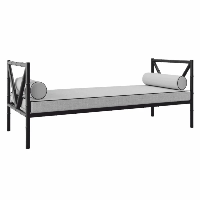 Casa Padrino Luxus Schmiedeeisen Sofa Schwarz / Grau 200 cm - Hotel & Garten Sofa