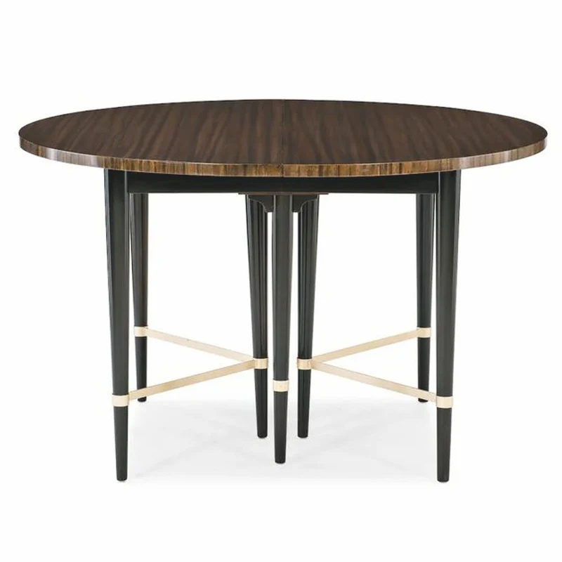 Casa Padrino Luxus Esstisch Dunkelbraun / Schwarz 122-182 cm - Ausziehbar
