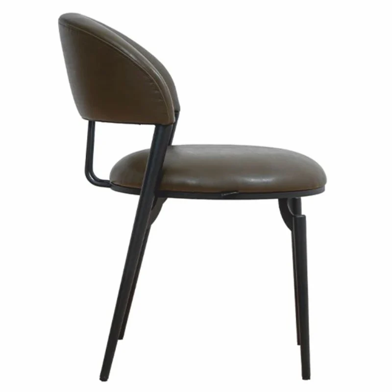 Casa Padrino Luxus Kunstleder Esszimmer Stuhl Dunkelgrau / Schwarz - Esszimmer Möbel