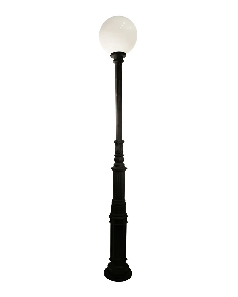 Lyktstolpe Ljuså förlängd - Vit klotskärm 400 mm