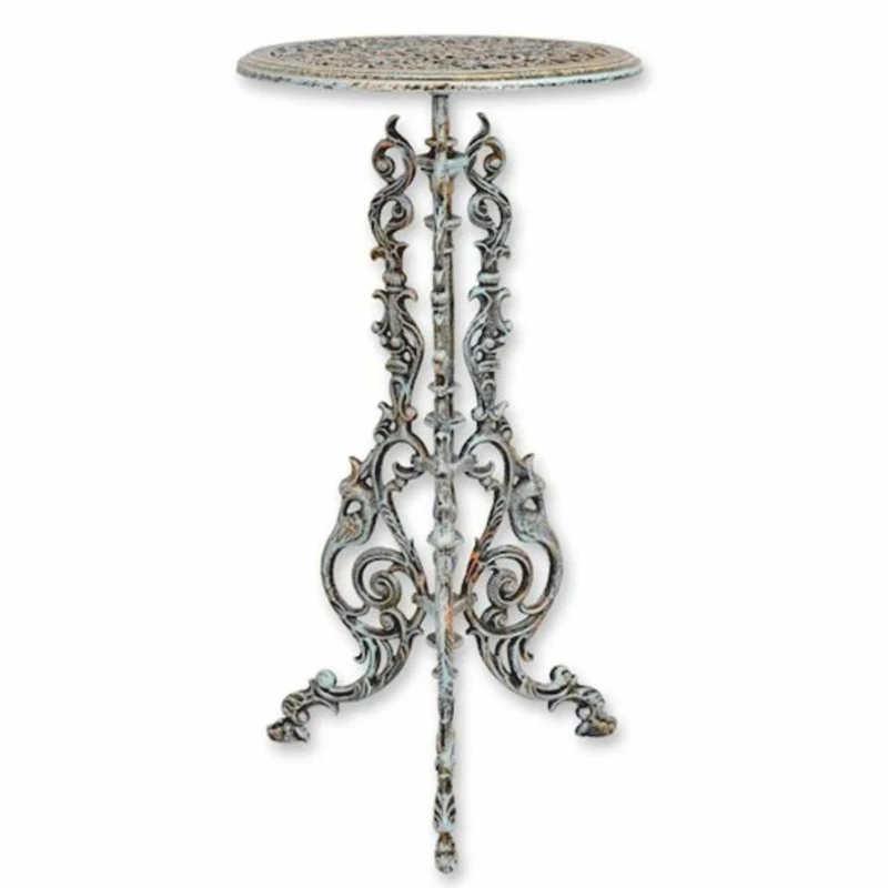 Casa Padrino Jugendstil Gusseisen Blumentisch Antik Hellgrün H. 69 cm - Garten Möbel