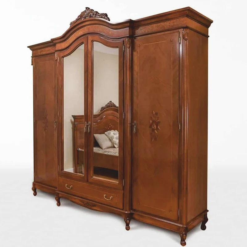 Casa Padrino Luxus Barock Schlafzimmer Schrank Dunkelbraun 248,5 cm - Barock Schlafzimmer Möbel