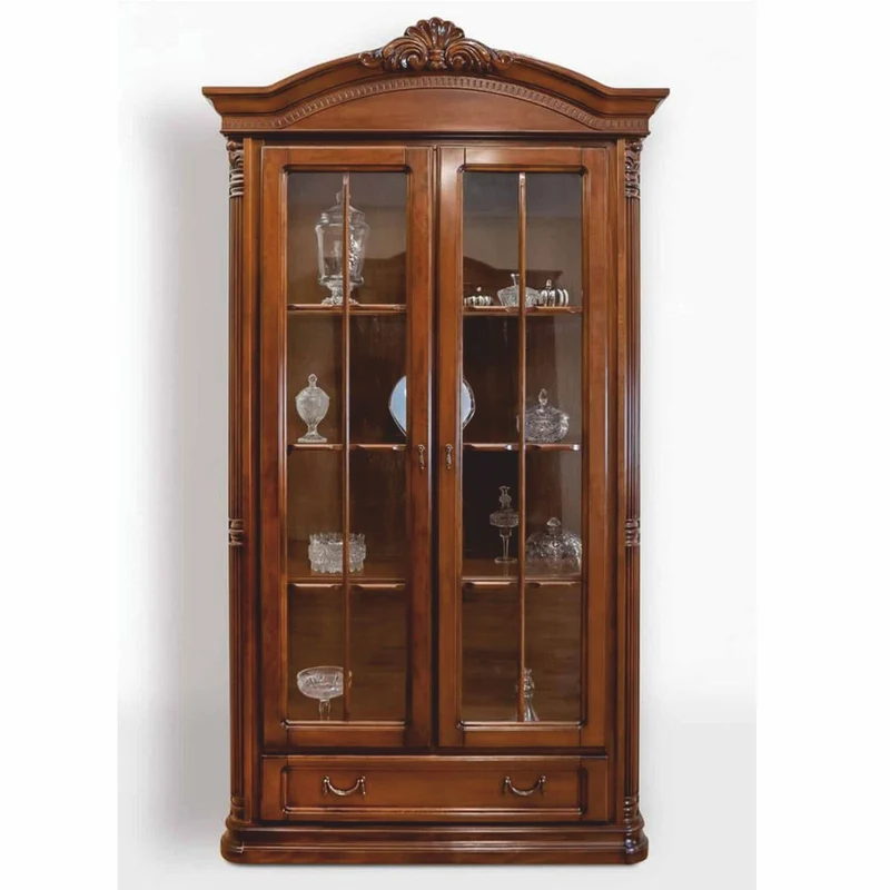 Casa Padrino Luxus Barock Vitrine Dunkelbraun 122,7 x H. 220 cm - Barock Möbel