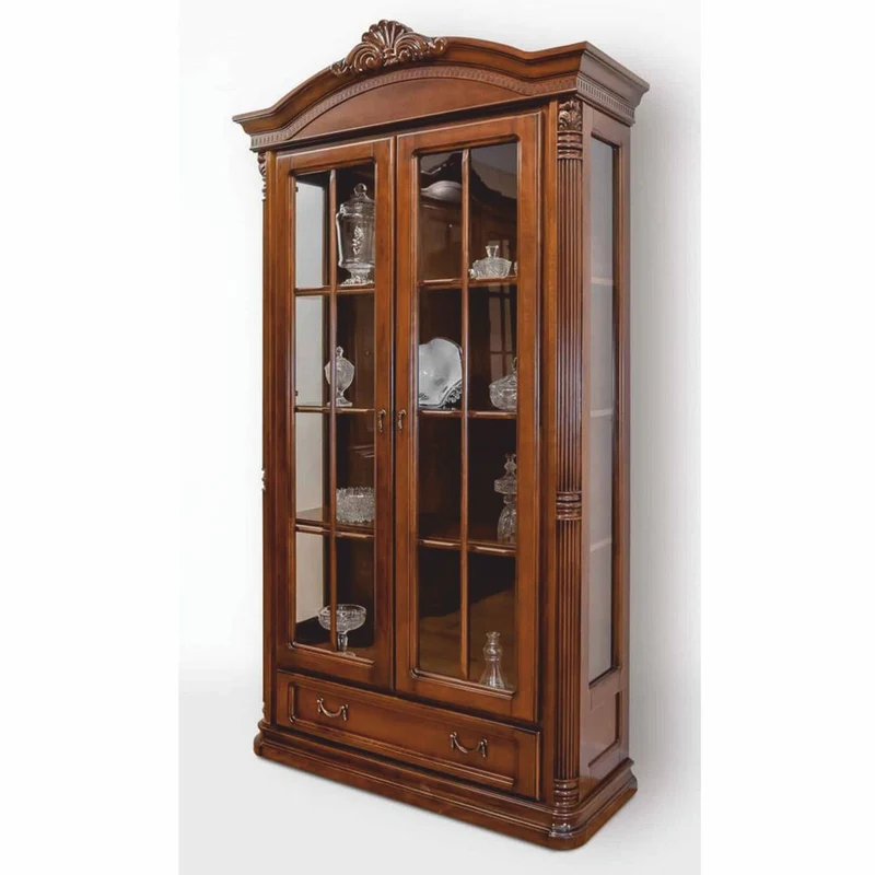 Casa Padrino Luxus Barock Vitrine Dunkelbraun 122,7 x H. 220 cm - Barock Möbel