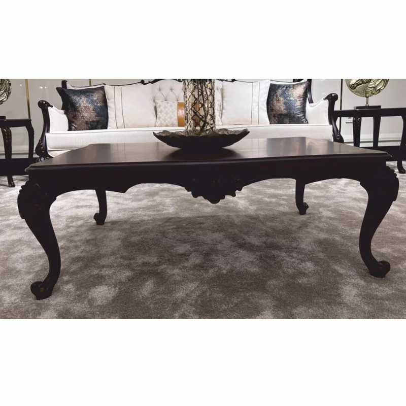 Casa Padrino Luxus Barock Couchtisch Dunkelbraun 120 cm - Barock Möbel