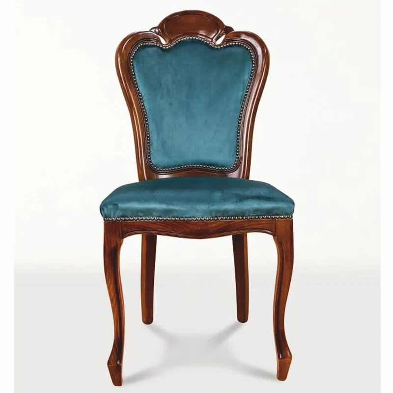 Casa Padrino Luxus Barock Esszimmer Stuhl 4er Set Blau / Braun - Barock Möbel