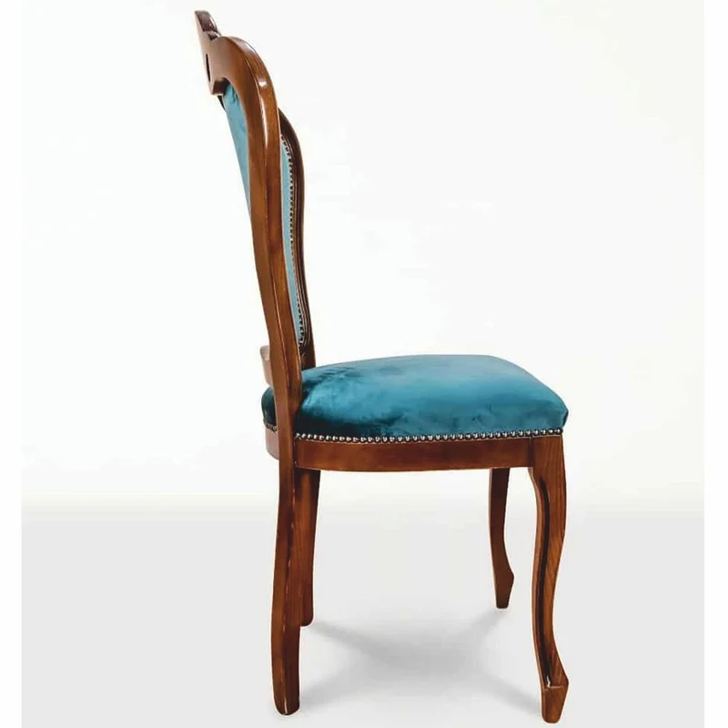Casa Padrino Luxus Barock Esszimmer Stuhl 4er Set Blau / Braun - Barock Möbel