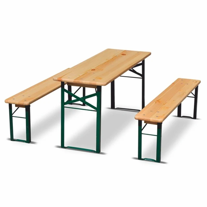 Casa Padrino Gartengarnitur Naturfarben / Grün 220 cm - Biergarten Möbel