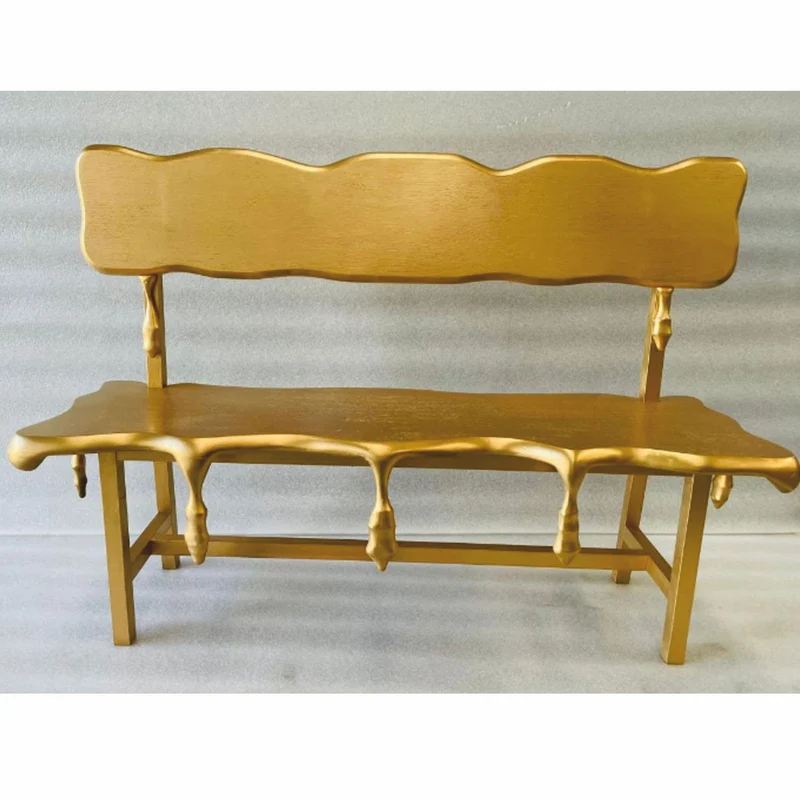 Casa Padrino Luxus Sitzbank / Gartenbank Gold 160 cm - Made in Italy