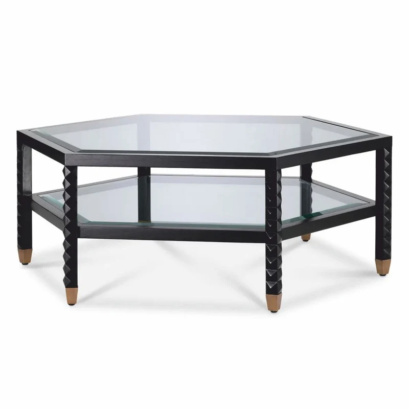 Casa Padrino Luxus Couchtisch Schwarz / Bronze 120 cm - Hotel & Wohnzimmer Möbel