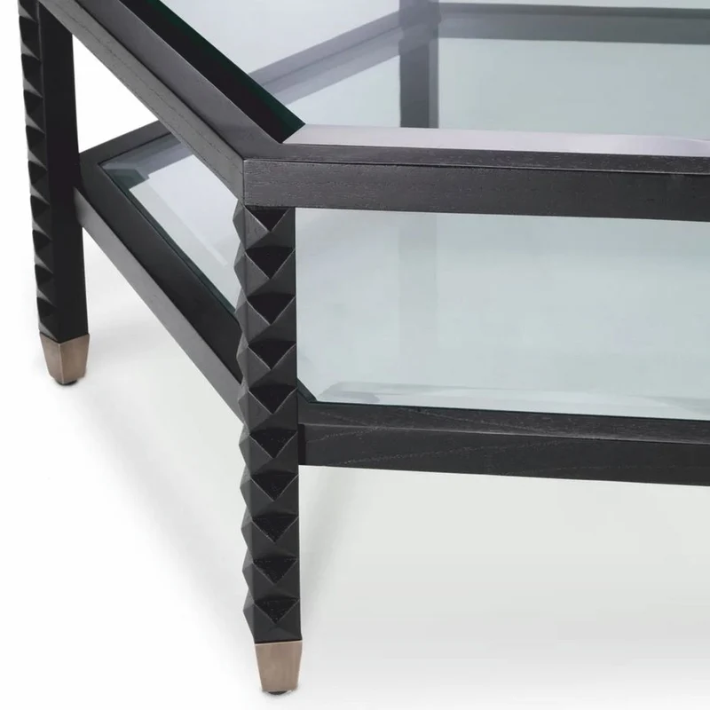 Casa Padrino Luxus Couchtisch Schwarz / Bronze 120 cm - Hotel & Wohnzimmer Möbel