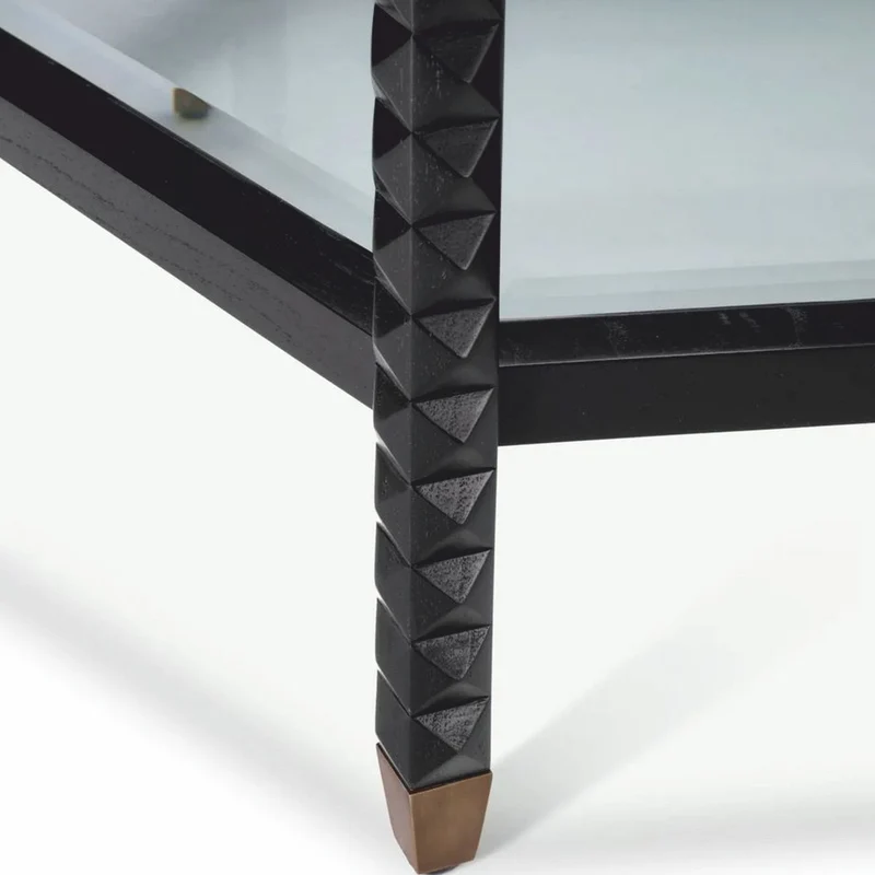 Casa Padrino Luxus Couchtisch Schwarz / Bronze 120 cm - Hotel & Wohnzimmer Möbel