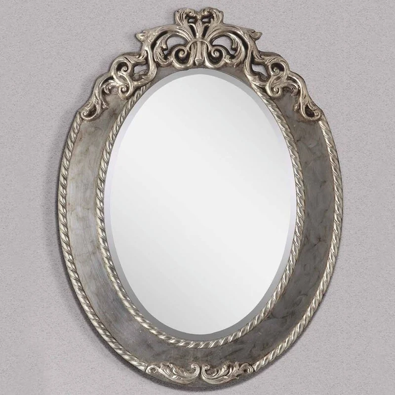 Casa Padrino Luxus Barock Spiegel Silber H. 95 cm - Barock Möbel - Made in Italy