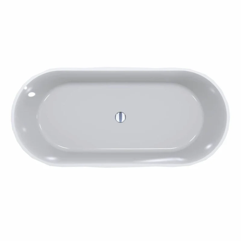 Casa Padrino Freistehende Luxus Badewanne Hochglanz Weiß 165 cm - Badezimmer Möbel
