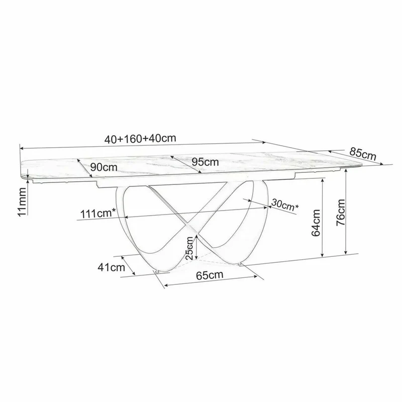 Casa Padrino Luxus Esstisch Matt Weiß / Matt Schwarz 160-240 cm - Ausziehbar