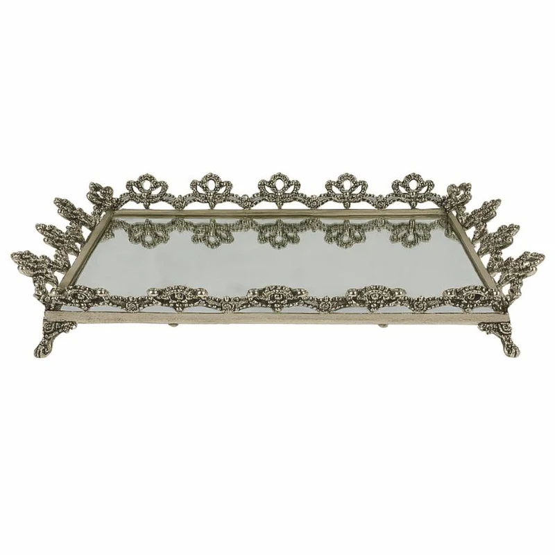 Casa Padrino Barock Tablett Silber 50 cm - Barockstil Gastronomie Accessoires