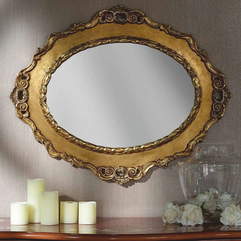 Casa Padrino Luxus Barock Spiegel Gold 104 cm - Barockstil Möbel - Made in Italy