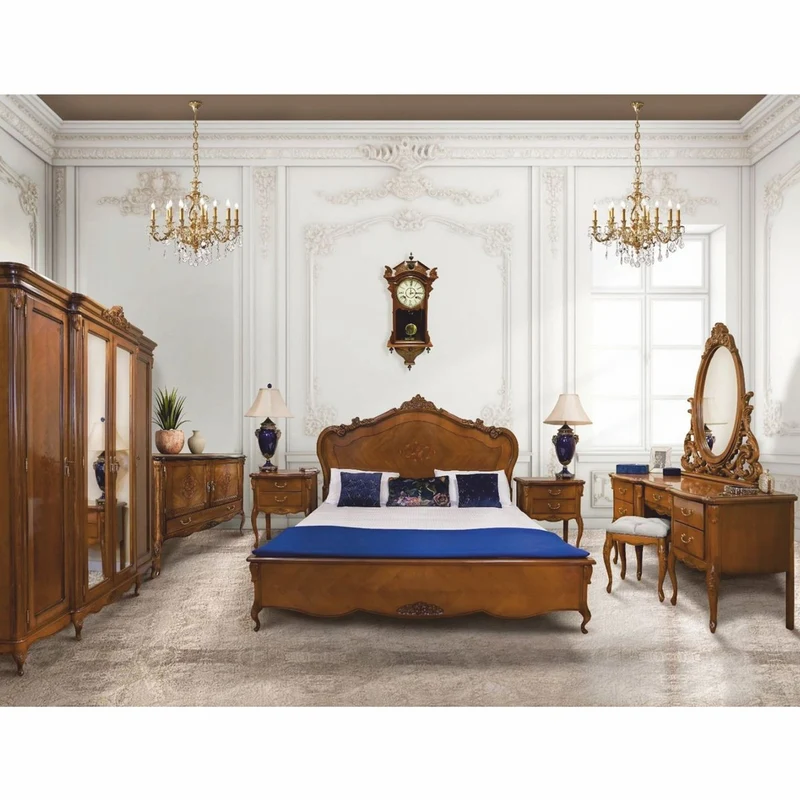 Casa Padrino Luxus Barock Schminktisch Set Braun / Grau - Barock Schlafzimmer Möbel