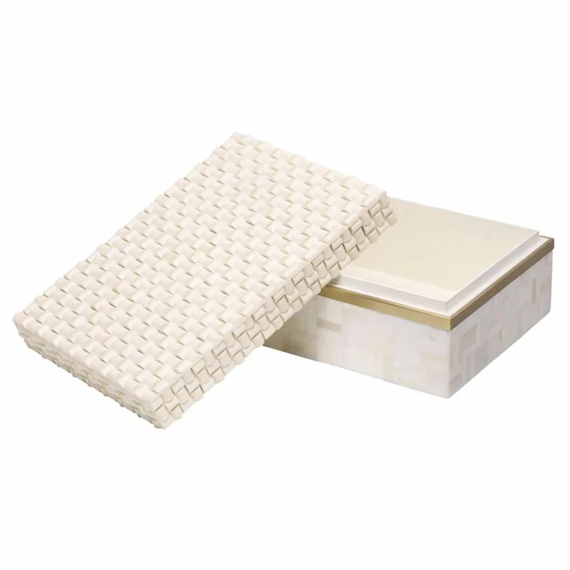 Casa Padrino Luxus Aufbewahrungsbox Creme / Vintage Messing 28,5 cm - Luxus Accessoires