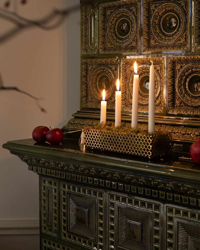 Adventsljusstake mässing - Klöver