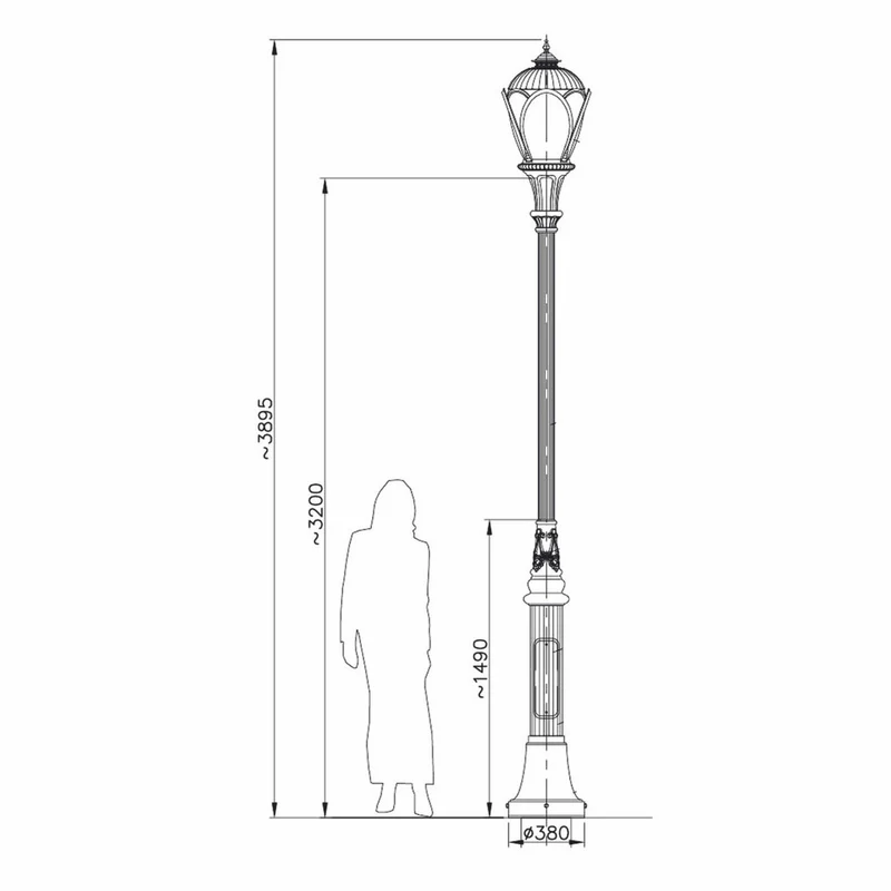 Casa Padrino Jugendstil Gartenlaterne Weiß H. 389,5 cm - Außenbeleuchtung