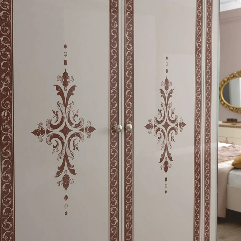 Casa Padrino Luxus Barock Schlafzimmer Schrank Weiß / Braun / Gold 261 cm - Barock Schlafzimmer Möbel