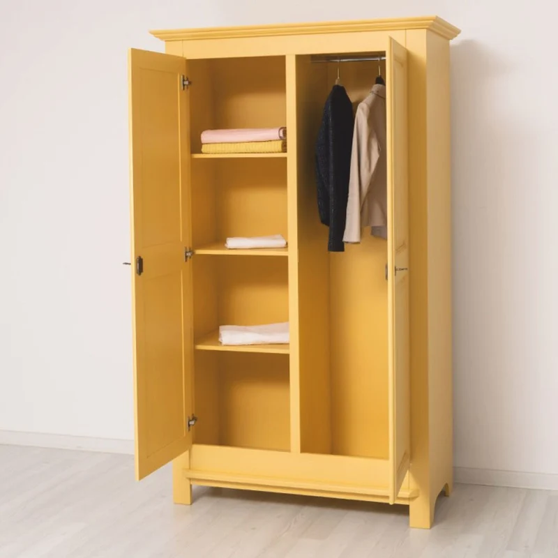 Casa Padrino Landhausstil Schlafzimmer Schrank Gelb 121 cm - Schlafzimmer Möbel