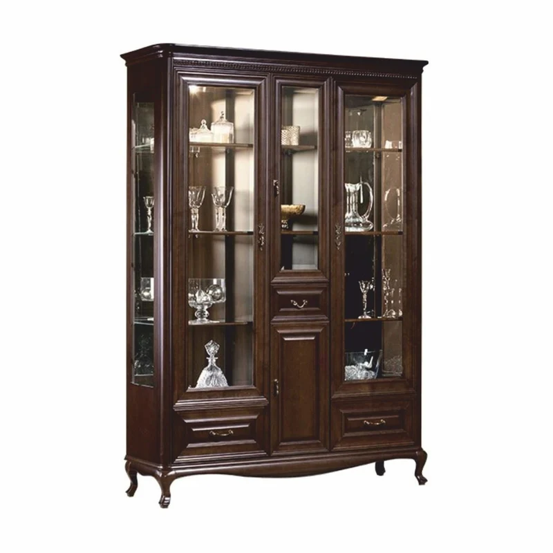 Casa Padrino Luxus Barock Vitrine Dunkelbraun 149,5 x H. 206,6 cm - Barock Möbel