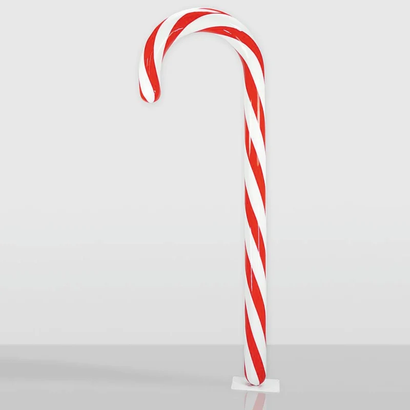 Casa Padrino XXL Deko Zuckerstange Weiß / Rot H. 235 cm - Weihnachts Dekoration