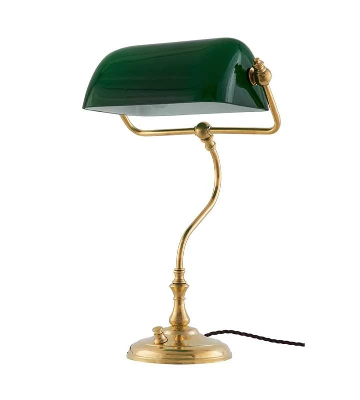 Bankirlampa Karlskrona (Mässing/Grön skärm)