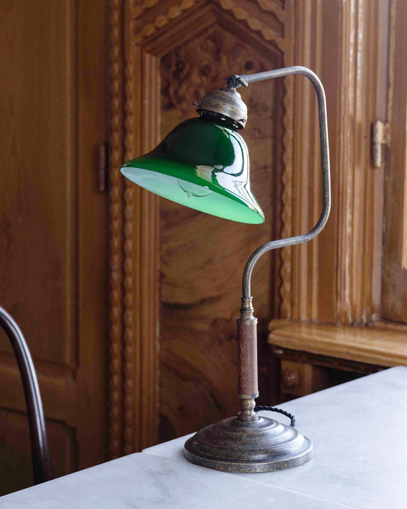 Bordslampa 1903 - Antik med grön klockskärm
