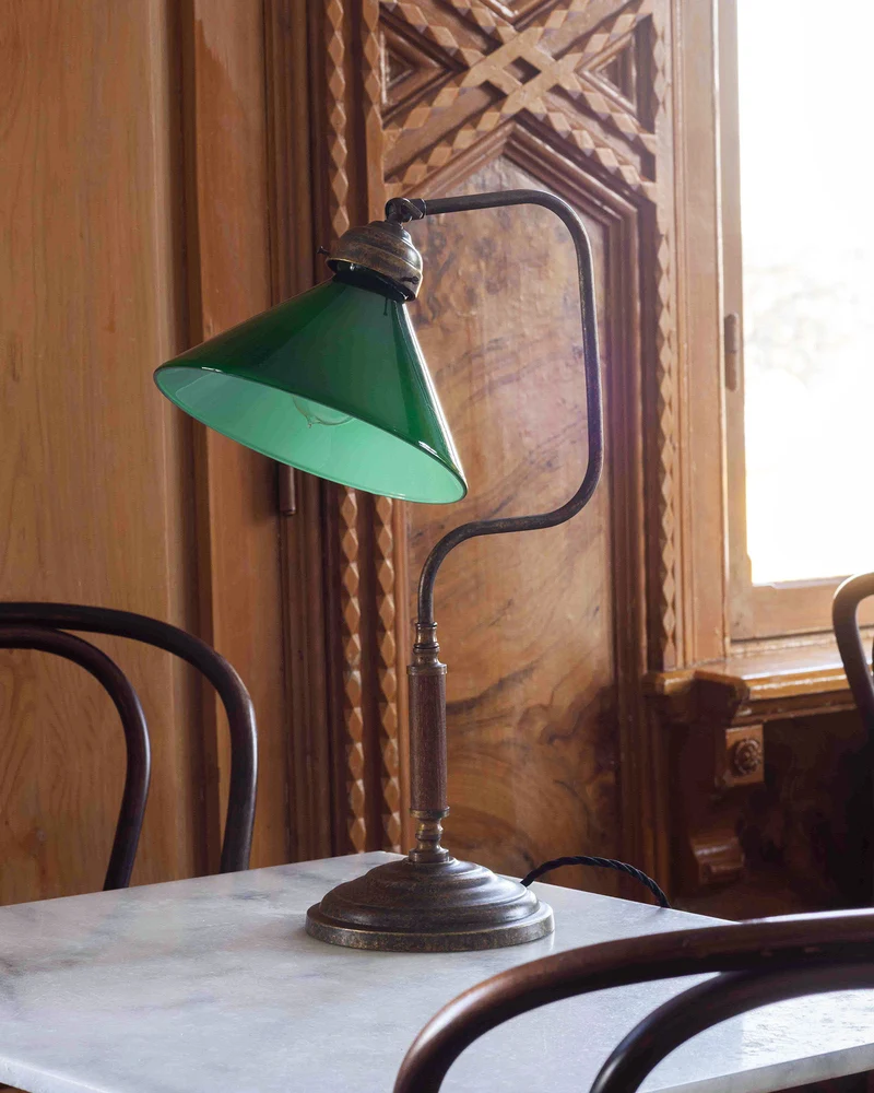 Bordslampa 1903 - Antik med grön skärm
