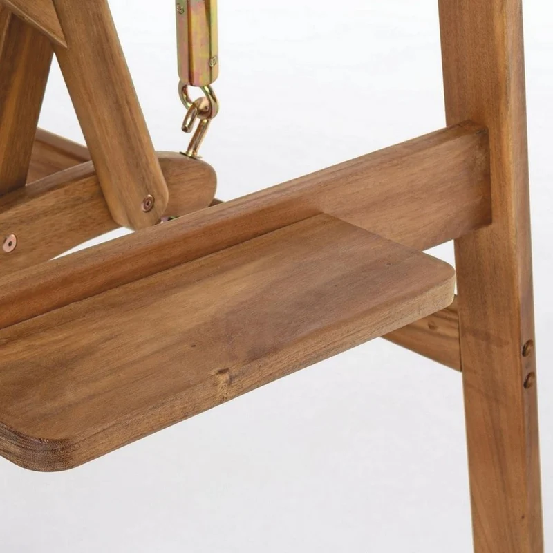 Casa Padrino Luxus Hollywood Schaukel Braun / Weiß 185 cm - Garten Schaukel