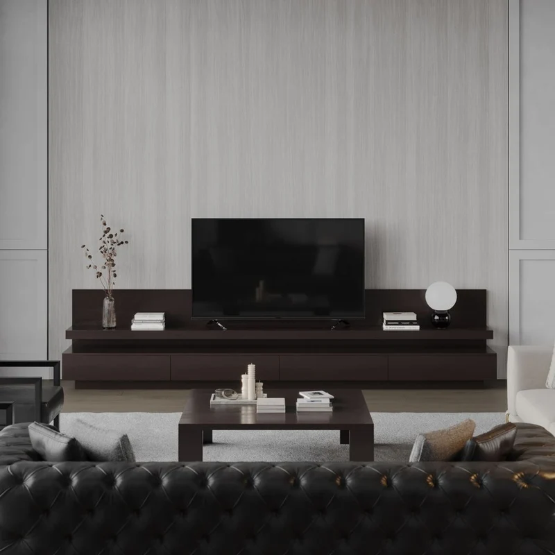 Casa Padrino Luxus Couchtisch Dunkelbraun 140 cm - Wohnzimmer & Hotel Möbel